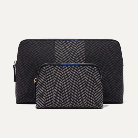 Rothy's Handbags - ❌ 🆕 Rothy’s Shadow Black Herringbone Pouches Vanity Set - Set of 2